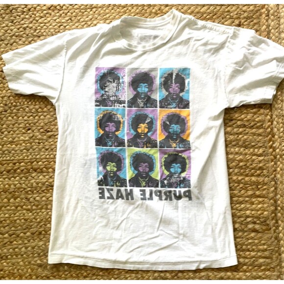 RARE Jimi Hendrix "Reverse Print" T-Shirt Size Small Purple Haze Stone Free - Picture 4 of 13